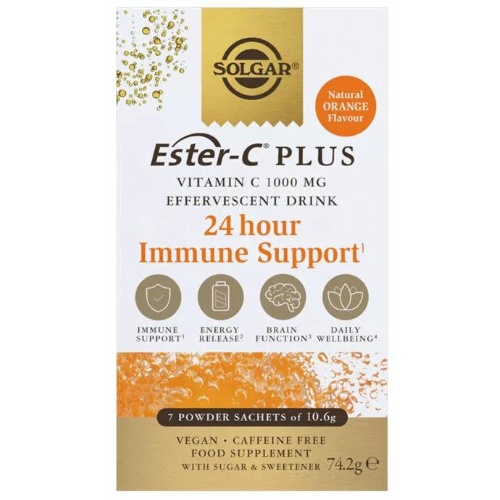 Solgar ester c plus vit c 1000mg 7 sobres efervescentes