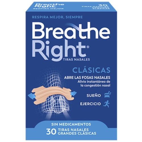 Breathe right clasicas - tira adh nasal (30 unidades)