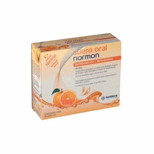Suero oral normon pack (2 briks 250 ml sabor naranja)