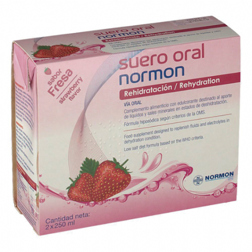 Suero oral normon pack (2 briks 250 ml sabor fresa)