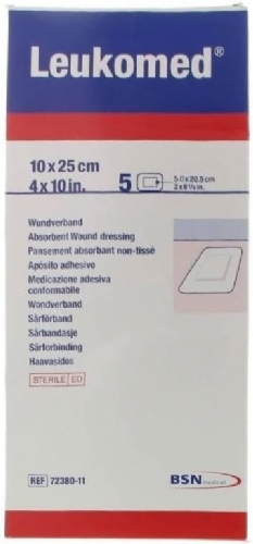 Leukomed - aposito esteril adhesivo (5 unidades 25 cm x 10 cm)