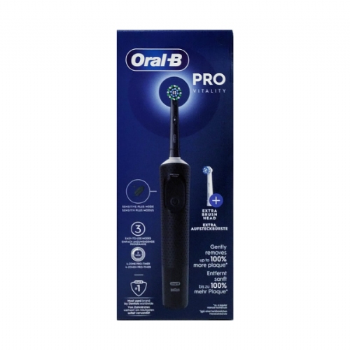 Cepillo dental electrico recargable oral-b vitality pro 1 unidad + 2 recambios color negro - oral-b 