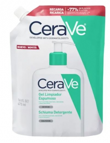Cerave limpiador espumoso  1 envase 473 ml recarga