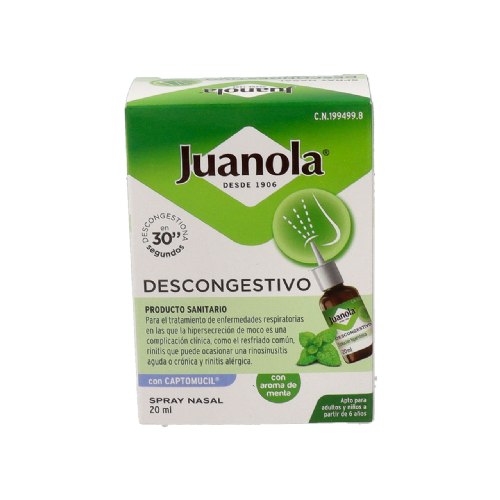 JUANOLA DESCONGESTIVO SPRAY NASAL 1 ENVASE 20 ml AROMA MENTA