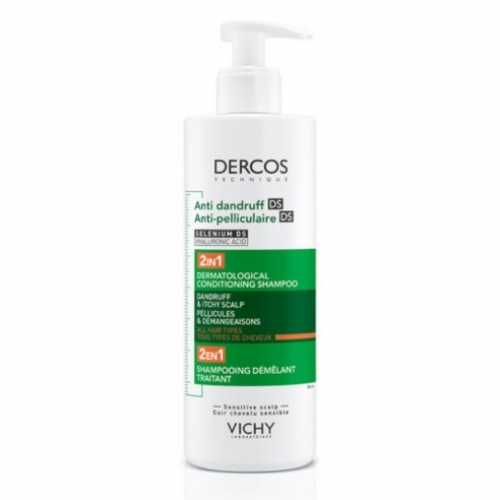Dercos champu anticaspa 2 en 1  1 envase 390 ml