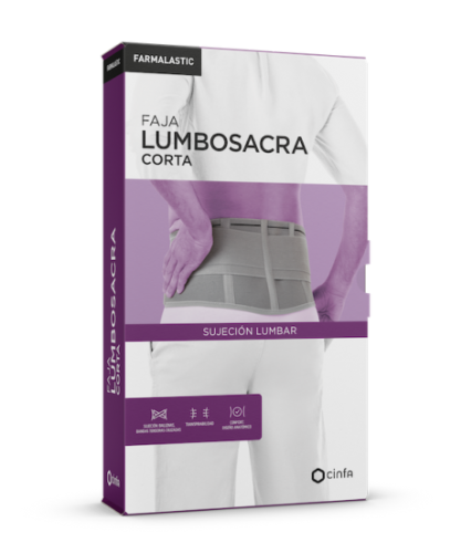 Faja lumbosacra corta - farmalastic (1 unidad talla grande/extra grande color gris)