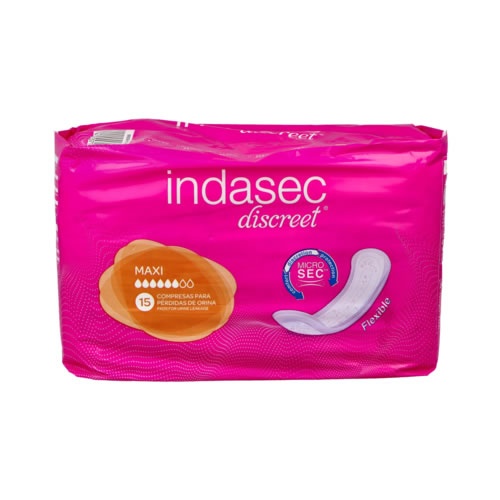 Compresa perdidas leves - indasec discreet (maxi 15 unidades)