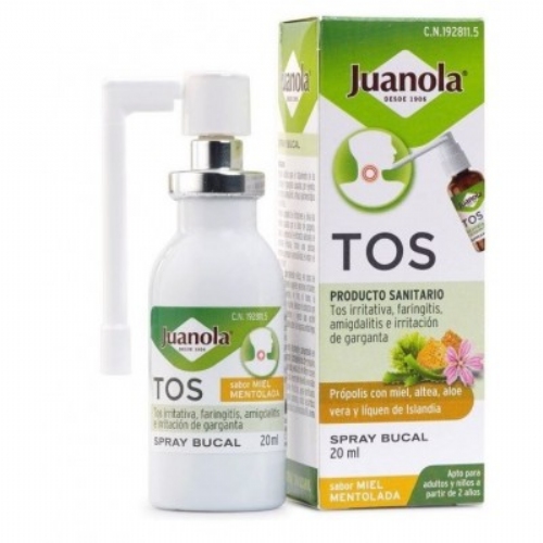 Juanola tos spray bucal  1 envase 120 ml sabor miel mentolada