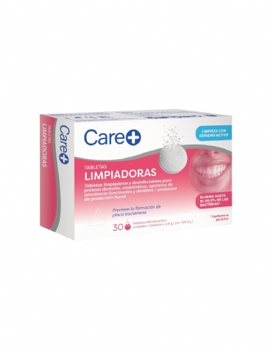 Care+ tabletas limpiadoras  30 tabletas efervescentes
