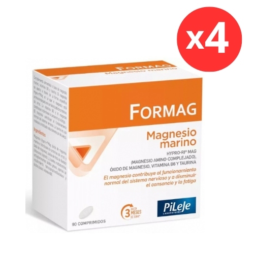 PACK 4 UNID Formag Magnesio Marino 90 Comprimidos Pileje