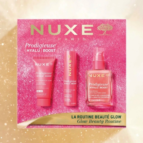 Nuxe hyalu boost rutina de belleza glow ( iluminador 30ml stick antifatiga gel crema 15ml
