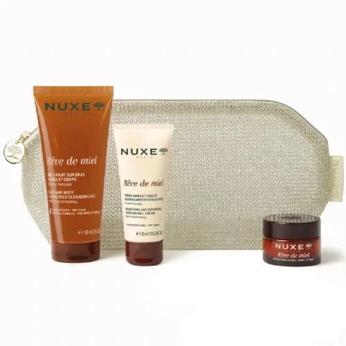 Nuxe reve de miel nourishing trio neceser cuerpo, manos y labios