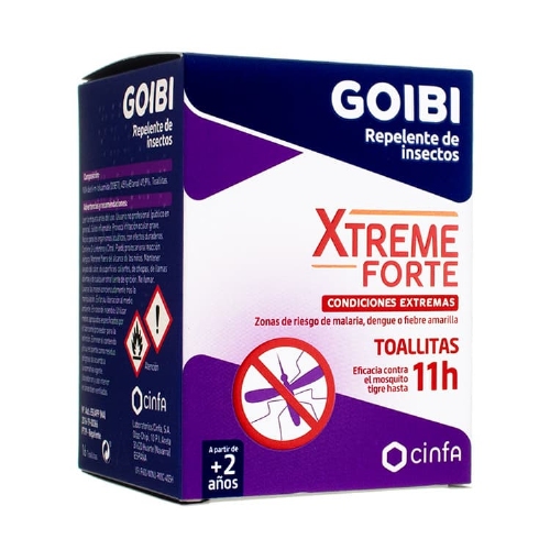 Goibi xtreme forte repelente de insectos (16 toallitas)