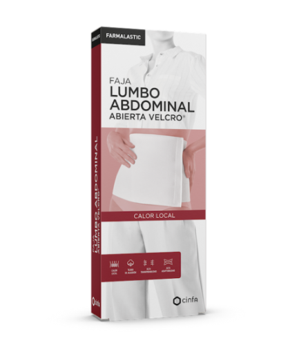 Faja lumboabdominal abierta velcro - farmalastic (1 unidad talla mediana color blanco)