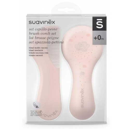 Cepillo y peine infantil soft - suavinex (rosa decorado)