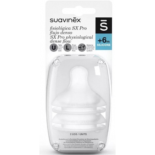 Tetina silicona fisiologica flujo l - suavinex (2 unidades)