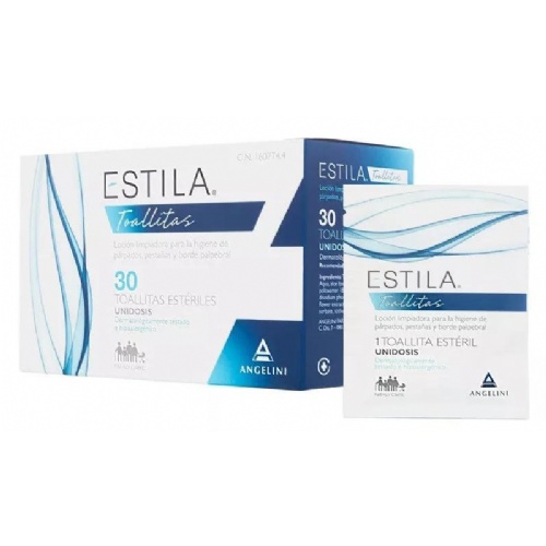 Estila toallitas esteriles de un solo uso - higiene de parpados/ pestañas y borde palpebral (30 unid