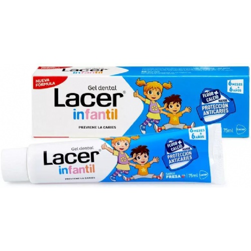 Lacer infantil gel dental (1 tubo 75 ml sabor fresa)