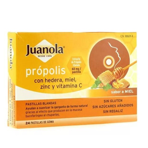Juanola propolis hiedra pastillas miel (24 pastillas)