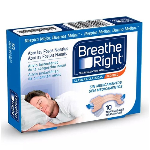 Breathe right clasicas - tira adh nasal (10 unidades talla pequeña-mediana)