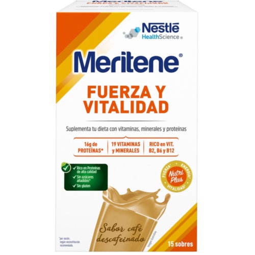 Meritene fuerza y vitalidad batido (15 sobres 30 g sabor cafe descafeinado)