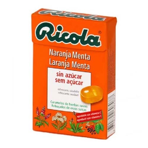 Ricola caramelos sin azucar (1 envase 50 g sabor naranja)