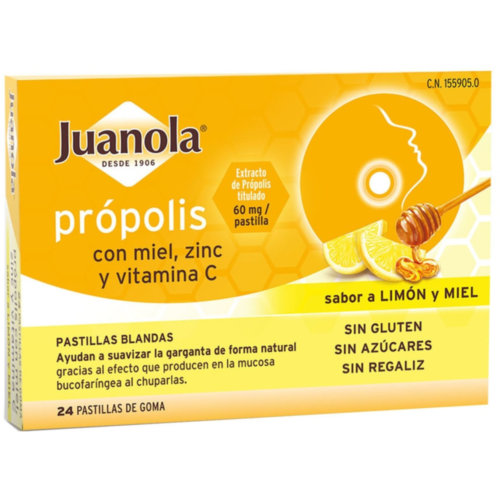 Juanola propolis pastillas limon miel (24 pastillas de goma)