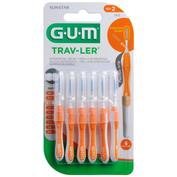 Cepillo interdental viaje - gum 1412 trav-ler (ultrafino 0.9 mm cilindrico 6)