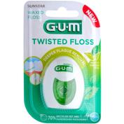 Gum 350  twisted floss seda con cera 1 unidad 30 m sabor te verde y menta - seda con cera