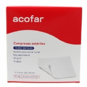 Aposito esteril tejido sin tejer - acofar (50 compresas 10 cm x 10 cm)