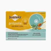 Juanola propolis miel y zinc  24 pastillas de goma sabor eucalipto