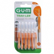 Cepillo interdental viaje - gum 1412 trav-ler (ultrafino 0.9 mm cilindrico 6)