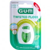 Gum 350  twisted floss seda con cera 1 unidad 30 m sabor te verde y menta - seda con cera