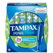 Tampax compak pearl tampon 100%algodon (16 unidades super)