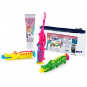 Cepillo dental infantil + pasta dental - kin (pack infantil) ideal viaje