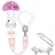 Broche para chupete y cubierta de proteccion mam clip it! & cover 1 unidad color rosa - mam clip it!