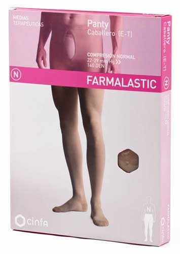 Panty caballero (e-t) compresion normal - farmalastic (1 unidad talla grande color beige)